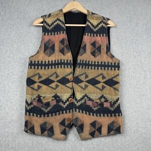 Venus Imports Vest Womens Medium Multicolor Southwestern Woven Cotton Nepal Boho